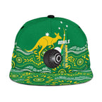 Bowls Australia Snapback Cap Aussie Kangaroo Aboriginal Art - Aussie Hoodie