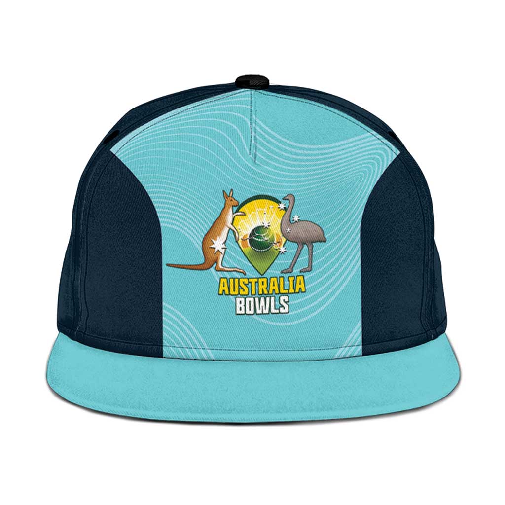 Bowls Australia Snapback Cap Teal Color Curve Sporty - Aussie Hoodie