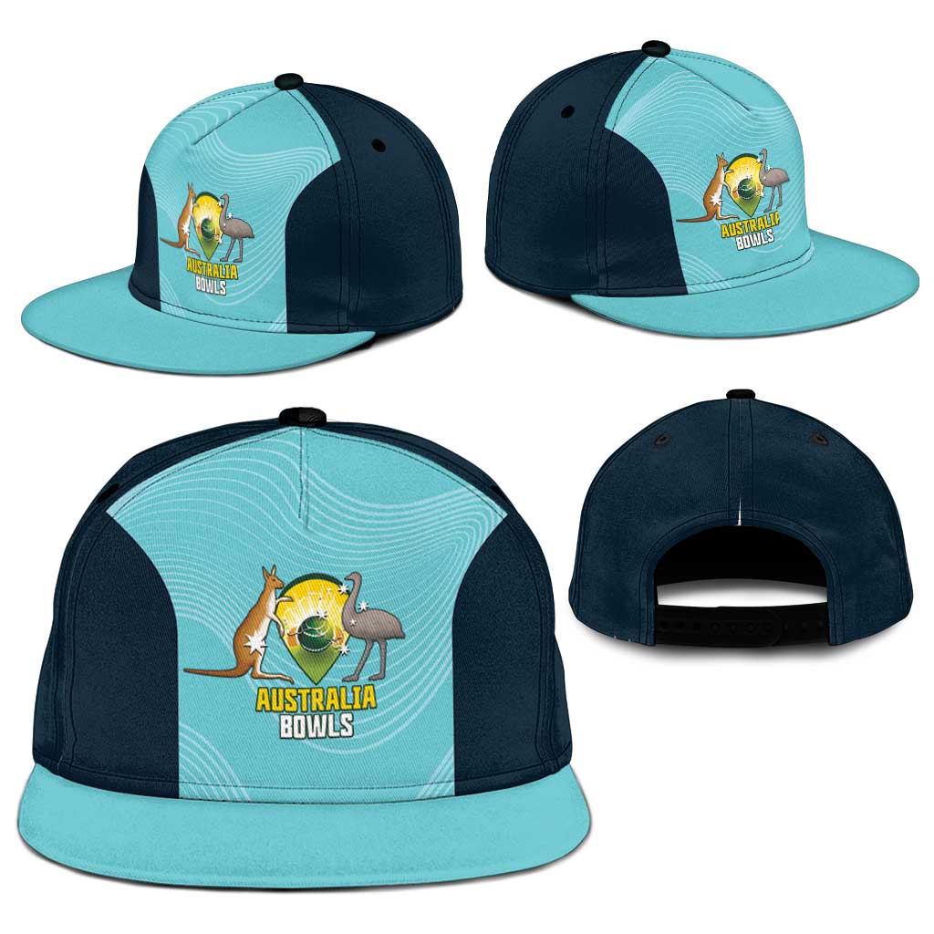 Bowls Australia Snapback Cap Teal Color Curve Sporty - Aussie Hoodie