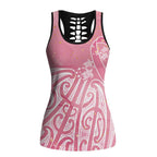 Breast Cancer Awareness Maori Hollow Tank Top Kia Kaha Kia Maia Kia Manawanui - Aussie Hoodie