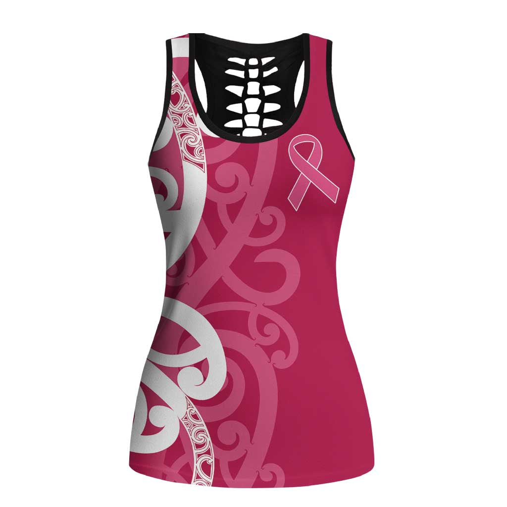 Breast Cancer Awareness Maori Hollow Tank Top Koru Kowhaiwhai - Aussie Hoodie