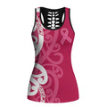 Breast Cancer Awareness Maori Hollow Tank Top Koru Kowhaiwhai - Aussie Hoodie