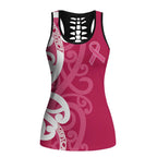 Breast Cancer Awareness Maori Hollow Tank Top Koru Kowhaiwhai - Aussie Hoodie