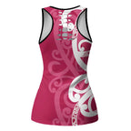 Breast Cancer Awareness Maori Hollow Tank Top Koru Kowhaiwhai - Aussie Hoodie