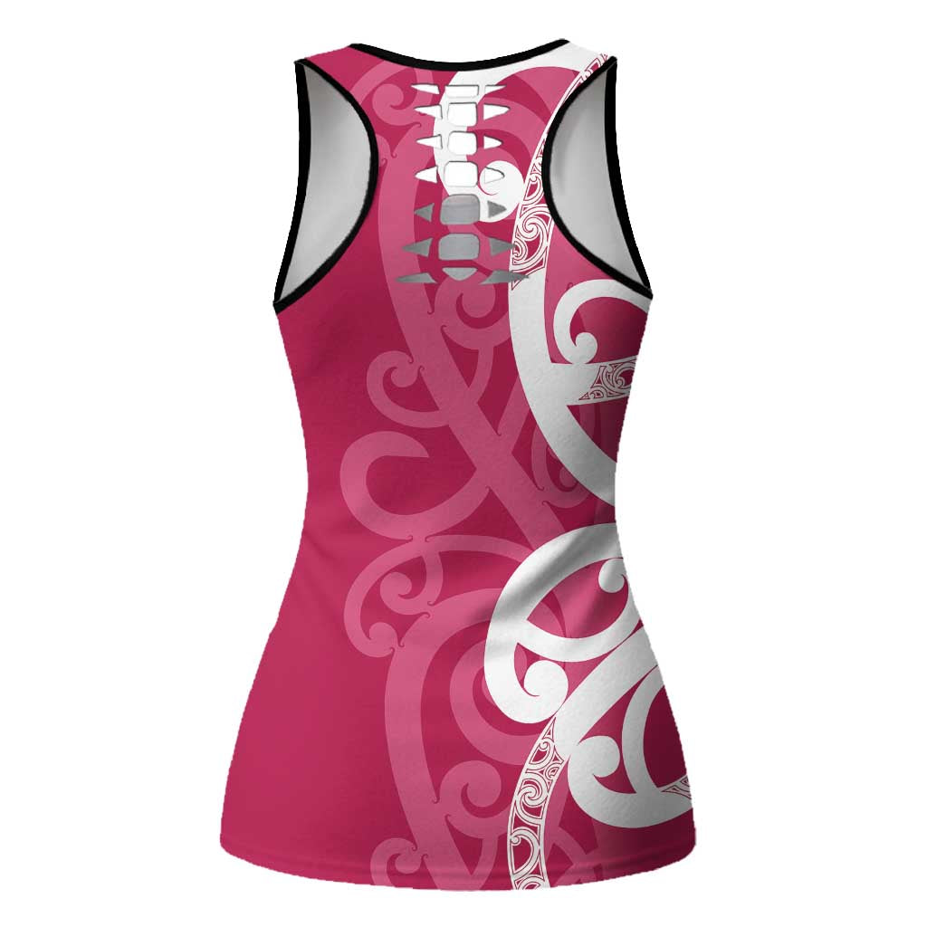 Breast Cancer Awareness Maori Hollow Tank Top Koru Kowhaiwhai - Aussie Hoodie