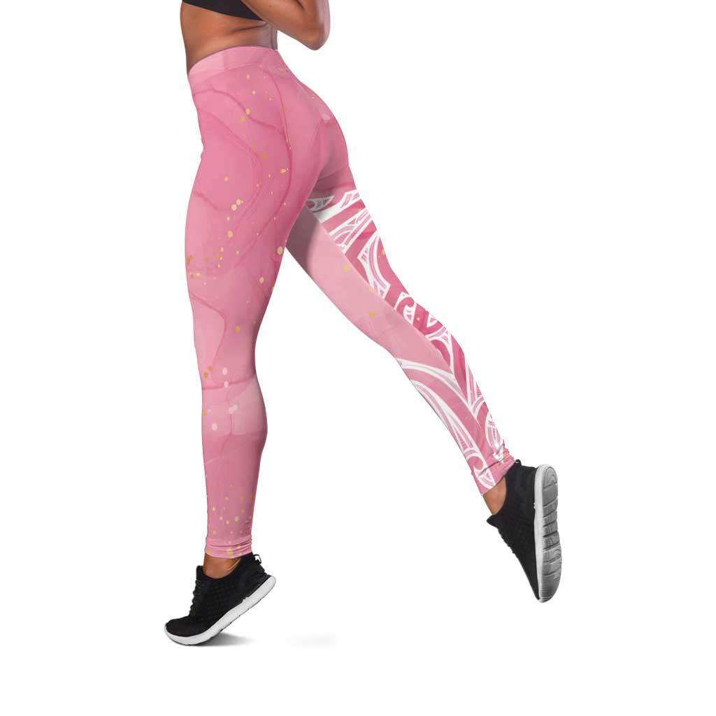 Breast Cancer Awareness Maori Leggings Kia Kaha Kia Maia Kia Manawanui - Aussie Hoodie