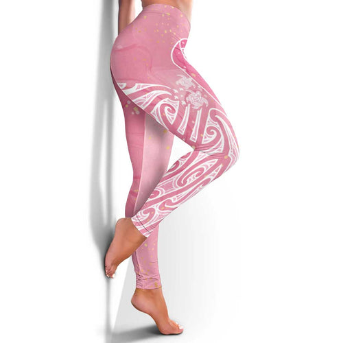 Breast Cancer Awareness Maori Leggings Kia Kaha Kia Maia Kia Manawanui - Aussie Hoodie
