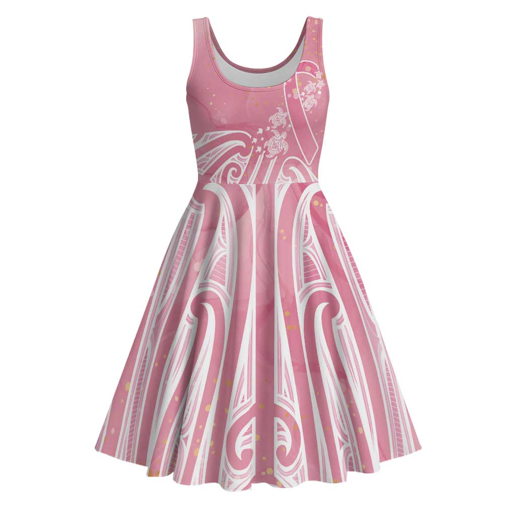 Breast Cancer Awareness Maori Midi Dress Kia Kaha Kia Maia Kia Manawanui - Aussie Hoodie