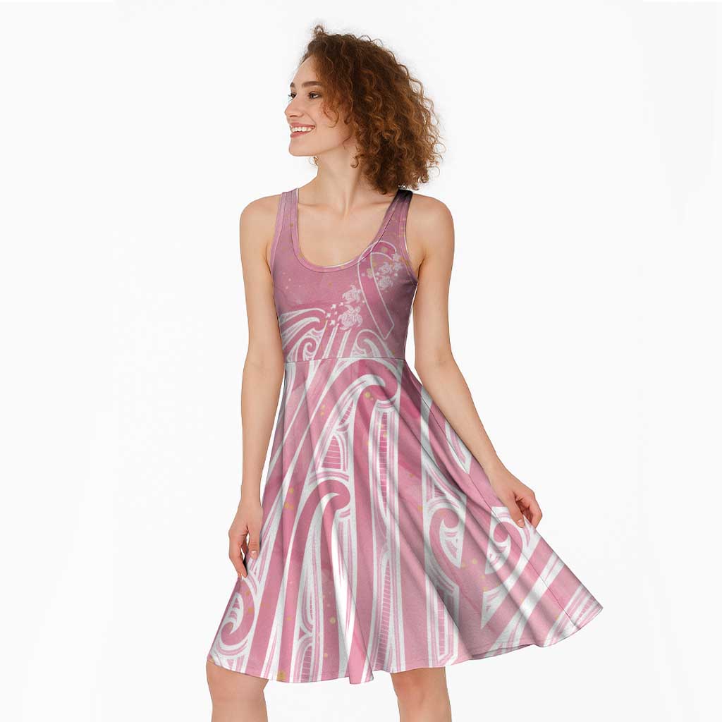 Breast Cancer Awareness Maori Midi Dress Kia Kaha Kia Maia Kia Manawanui - Aussie Hoodie