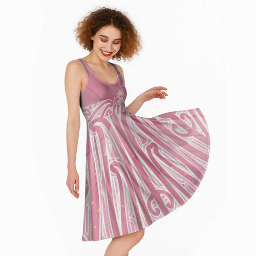 Breast Cancer Awareness Maori Midi Dress Kia Kaha Kia Maia Kia Manawanui - Aussie Hoodie
