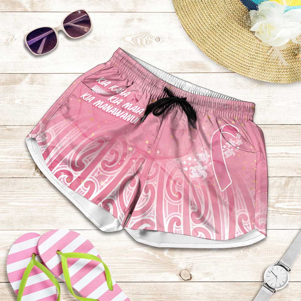 Breast Cancer Awareness Maori Shorts for Women Kia Kaha Kia Maia Kia Manawanui - Aussie Hoodie
