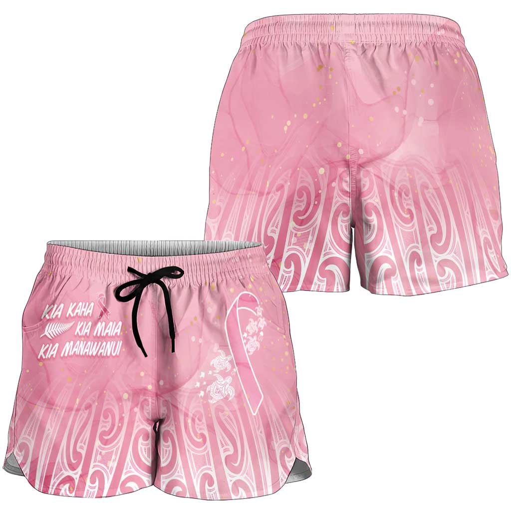 Breast Cancer Awareness Maori Shorts for Women Kia Kaha Kia Maia Kia Manawanui - Aussie Hoodie