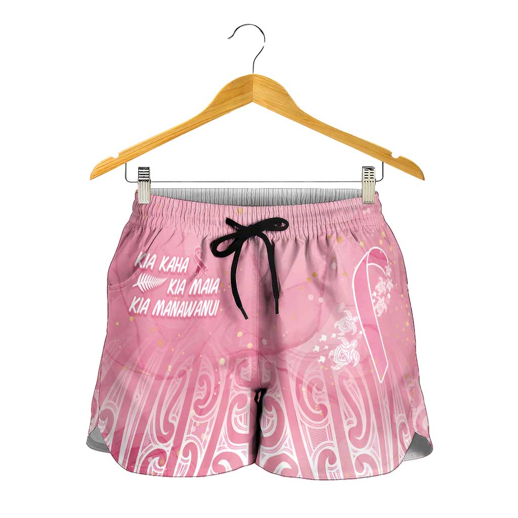 Breast Cancer Awareness Maori Shorts for Women Kia Kaha Kia Maia Kia Manawanui - Aussie Hoodie