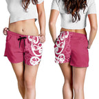 Breast Cancer Awareness Maori Shorts for Women Koru Kowhaiwhai - Aussie Hoodie