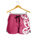 Breast Cancer Awareness Maori Shorts for Women Koru Kowhaiwhai - Aussie Hoodie