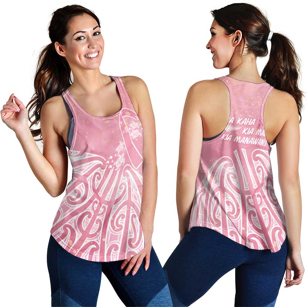 Breast Cancer Awareness Maori Women Racerback Tank Kia Kaha Kia Maia Kia Manawanui - Aussie Hoodie