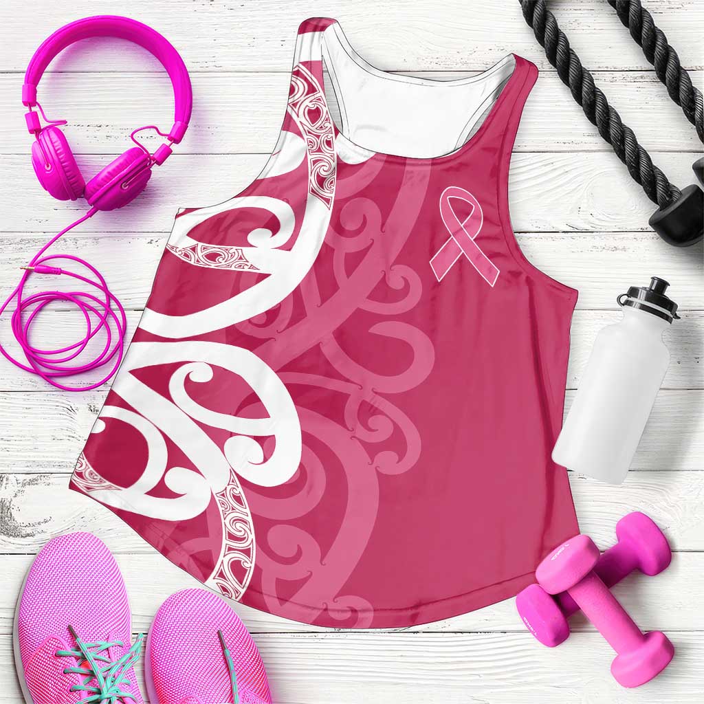 Breast Cancer Awareness Maori Women Racerback Tank Koru Kowhaiwhai - Aussie Hoodie