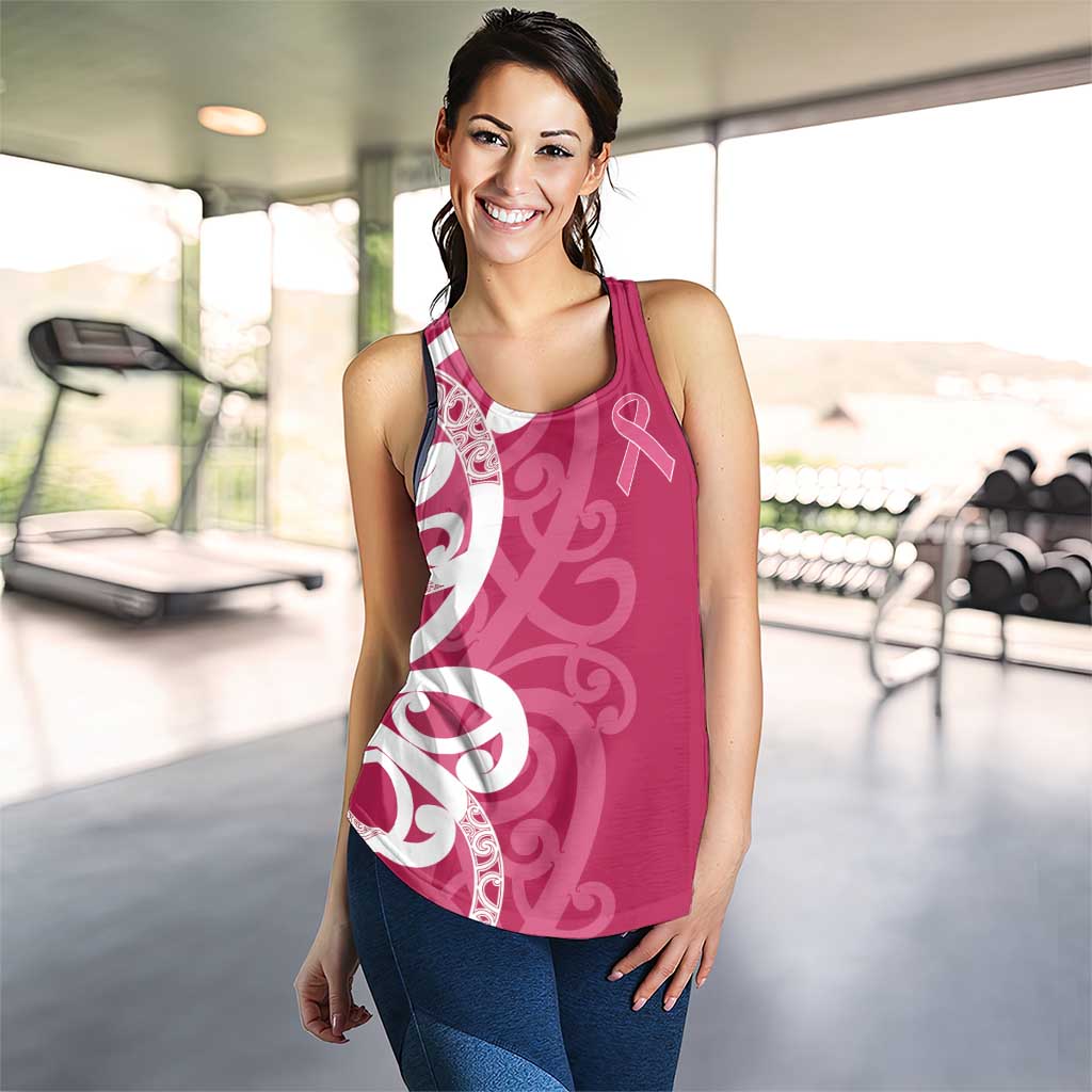 Breast Cancer Awareness Maori Women Racerback Tank Koru Kowhaiwhai - Aussie Hoodie
