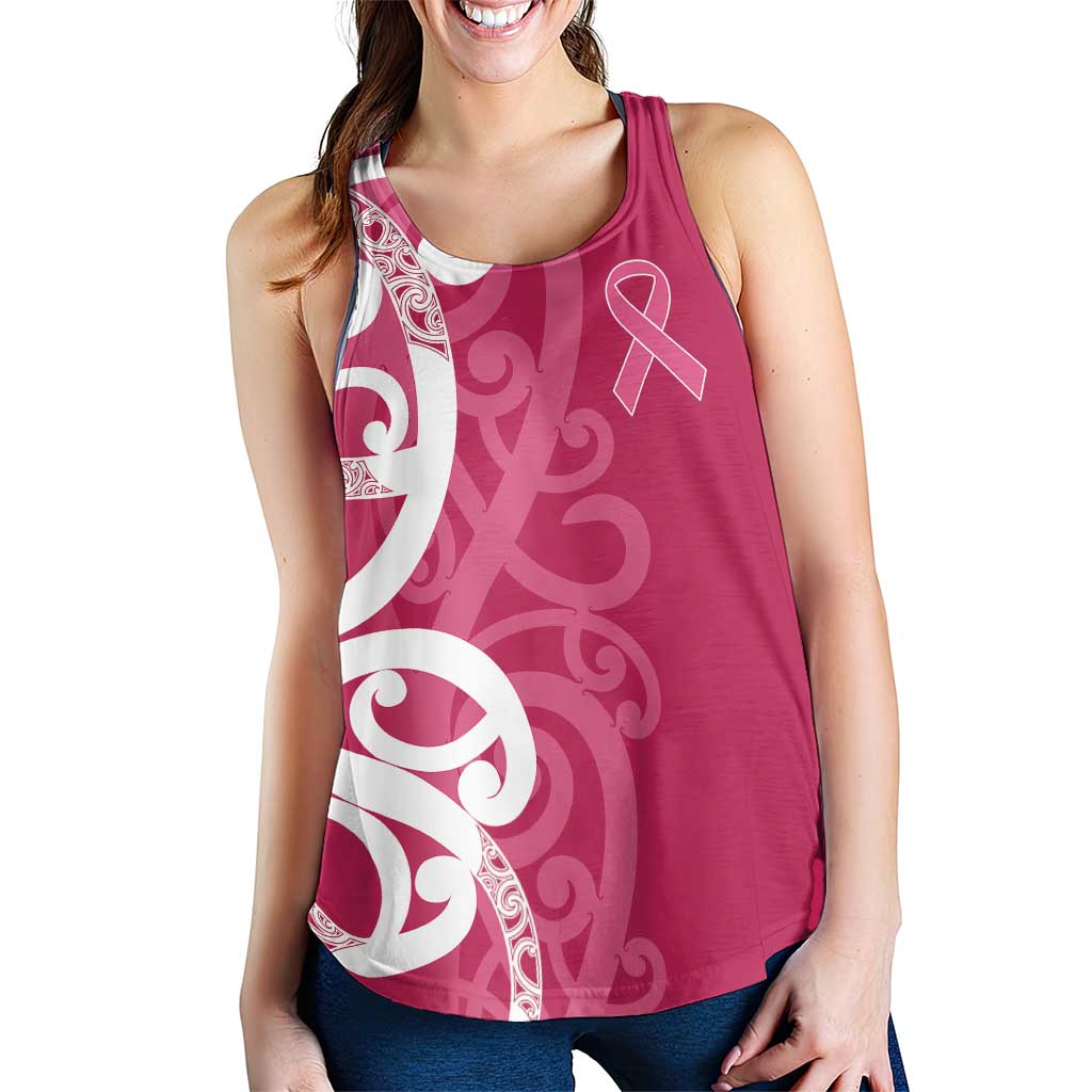 Breast Cancer Awareness Maori Women Racerback Tank Koru Kowhaiwhai - Aussie Hoodie