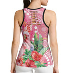 Breast Cancer Pink Cockatoo Hollow Tank Top Australia Indigenous Watercolor Glaze - Aussie Hoodie