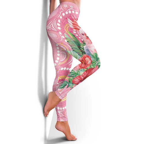 Breast Cancer Pink Cockatoo Leggings Australia Indigenous Watercolor Glaze - Aussie Hoodie