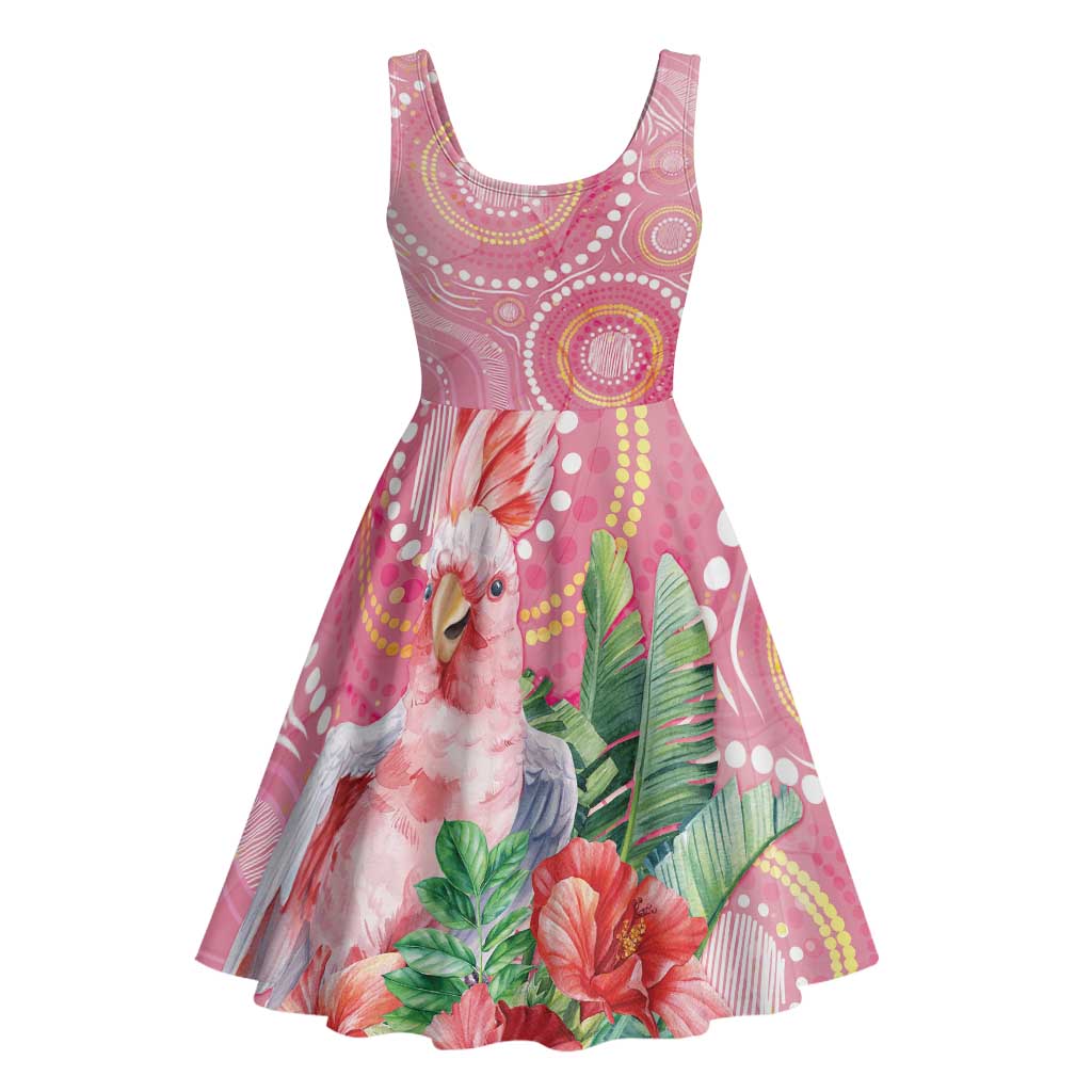 Breast Cancer Pink Cockatoo Midi Dress Australia Indigenous Watercolor Glaze - Aussie Hoodie