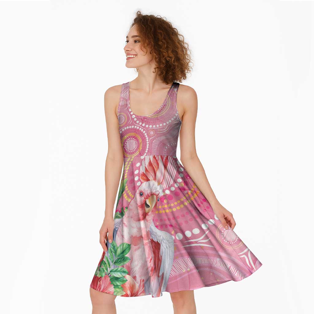 Breast Cancer Pink Cockatoo Midi Dress Australia Indigenous Watercolor Glaze - Aussie Hoodie