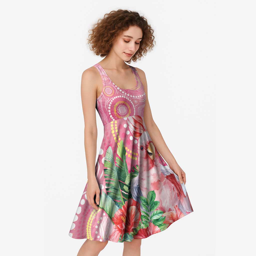Breast Cancer Pink Cockatoo Midi Dress Australia Indigenous Watercolor Glaze - Aussie Hoodie