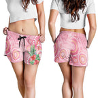 Breast Cancer Pink Cockatoo Shorts for Women Australia Indigenous Watercolor Glaze - Aussie Hoodie