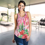 Breast Cancer Pink Cockatoo Women Racerback Tank Australia Indigenous Watercolor Glaze - Aussie Hoodie
