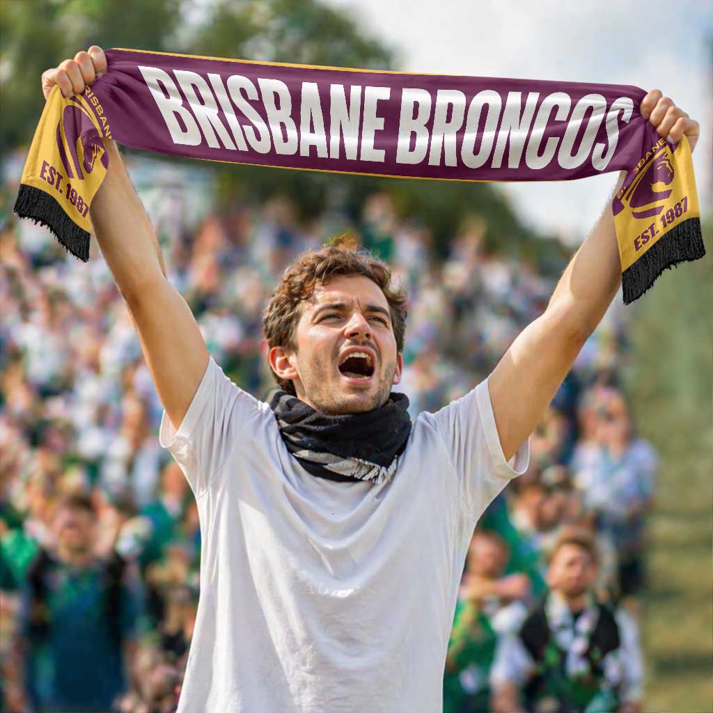 Brisbane Broncos Rugby Personalised Ruffneck Scarf 2026 Go Champions