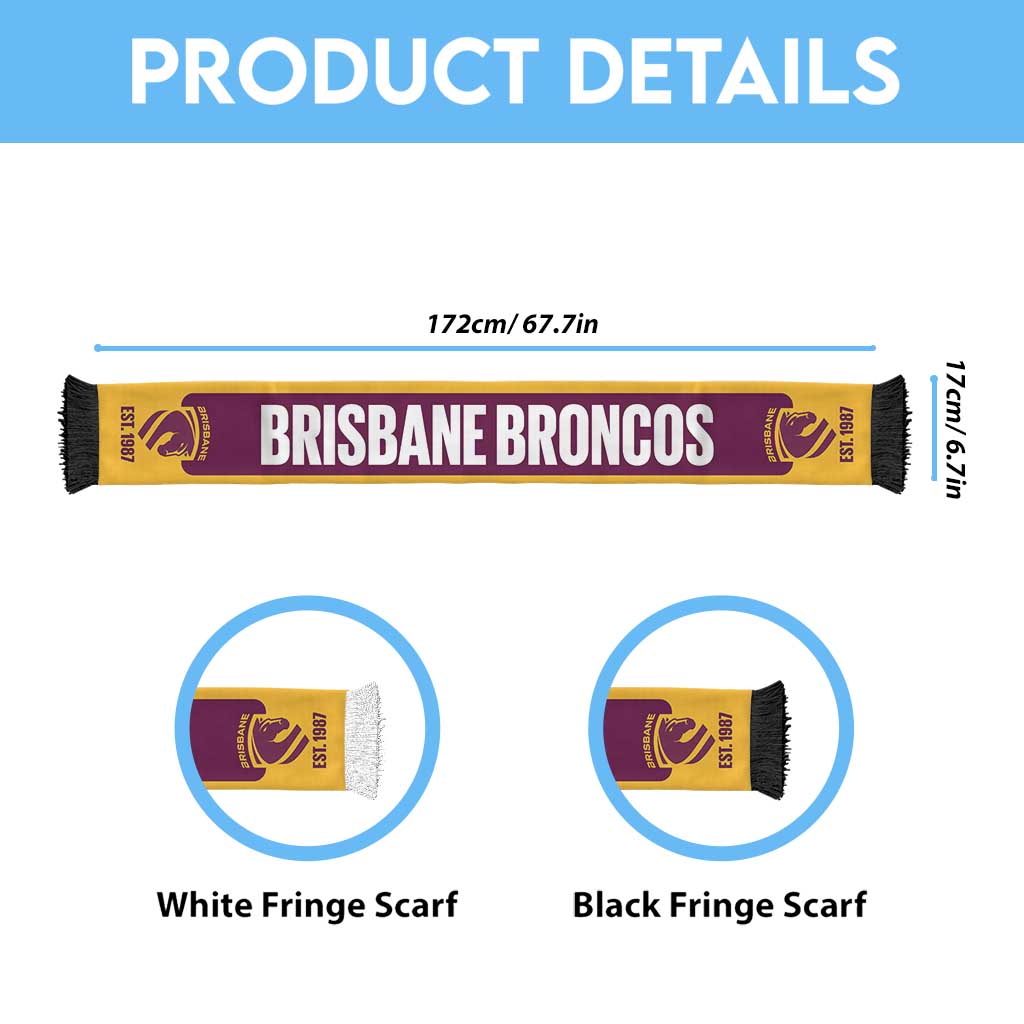 Brisbane Broncos Rugby Personalised Ruffneck Scarf 2026 Go Champions