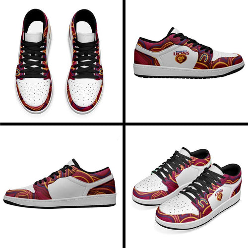 Brisbane Lions Football 2026 Low Sneakers Aboriginal Art