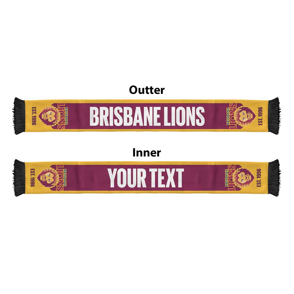 Brisbane Lions Football Personalised Ruffneck Scarf 2026 Go Champions