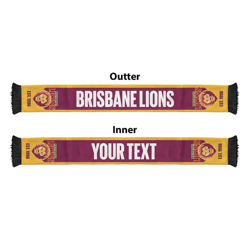 Brisbane Lions Football Personalised Ruffneck Scarf 2026 Go Champions
