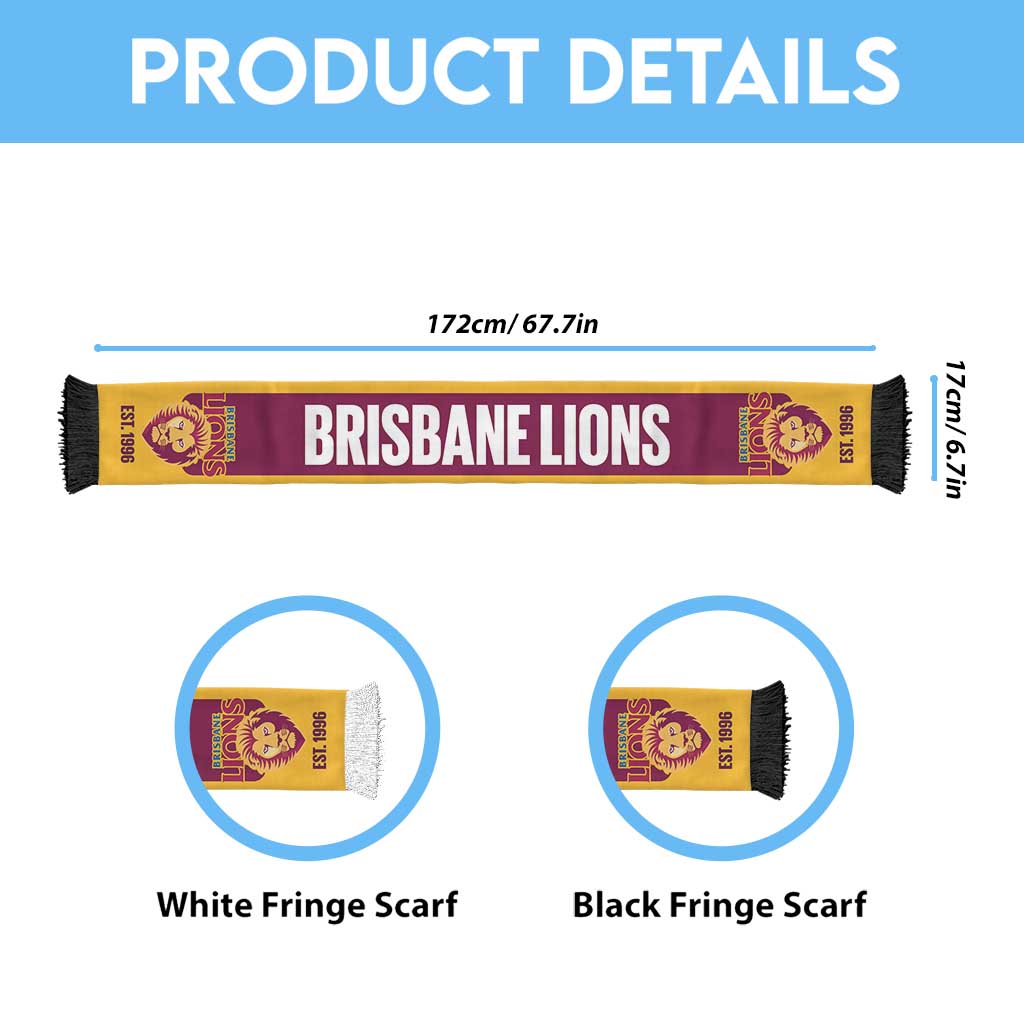 Brisbane Lions Football Personalised Ruffneck Scarf 2026 Go Champions