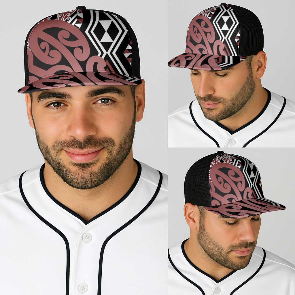 Brown New Zealand Baseball Net Cap Aotearoa Kowhaiwhai Mix Taniko Art - Aussie Hoodie