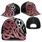 Brown New Zealand Mesh Trucker Cap Aotearoa Kowhaiwhai Mix Taniko Art - Aussie Hoodie