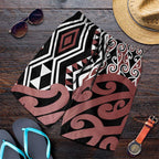 Brown New Zealand Shorts for Men Aotearoa Kowhaiwhai Mix Taniko Art
