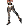 Brown Taniko Aotearoa Leggings Niho Taniwha Mix Poutama