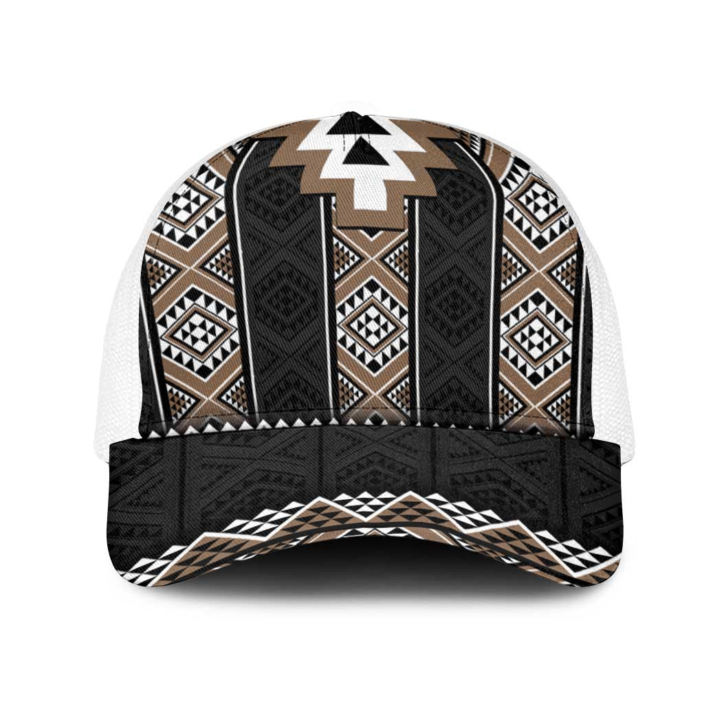 Brown Taniko Aotearoa Mesh Trucker Cap Niho Taniwha Mix Poutama - Aussie Hoodie