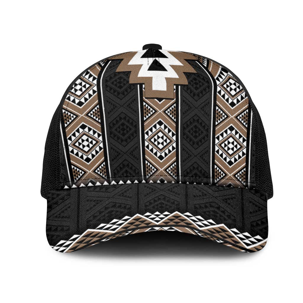 Brown Taniko Aotearoa Mesh Trucker Cap Niho Taniwha Mix Poutama - Aussie Hoodie
