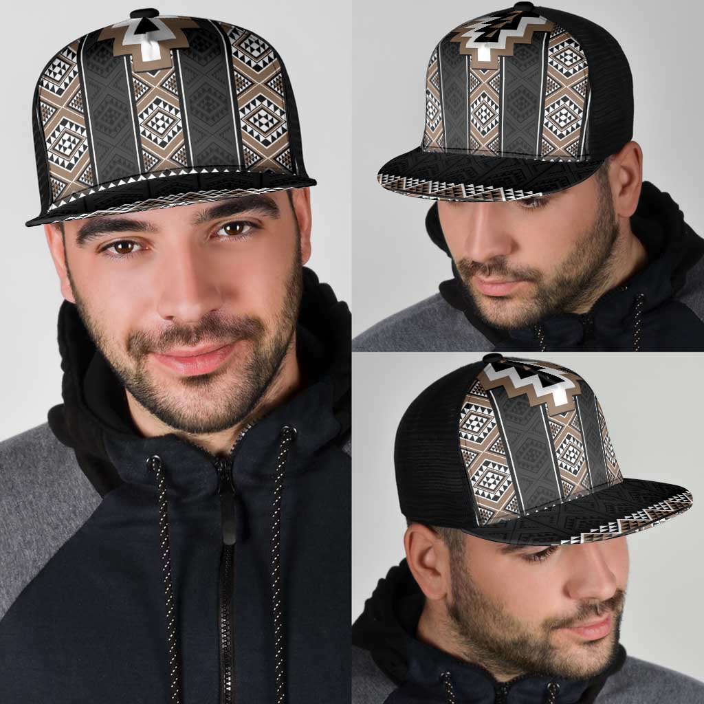 Brown Taniko Aotearoa Mesh Trucker Cap Niho Taniwha Mix Poutama - Aussie Hoodie