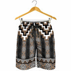 Brown Taniko Aotearoa Shorts for Men Niho Taniwha Mix Poutama