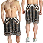 Brown Taniko Aotearoa Shorts for Men Niho Taniwha Mix Poutama