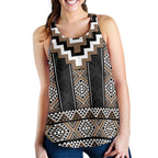 Brown Taniko Aotearoa Women Racerback Tank Niho Taniwha Mix Poutama