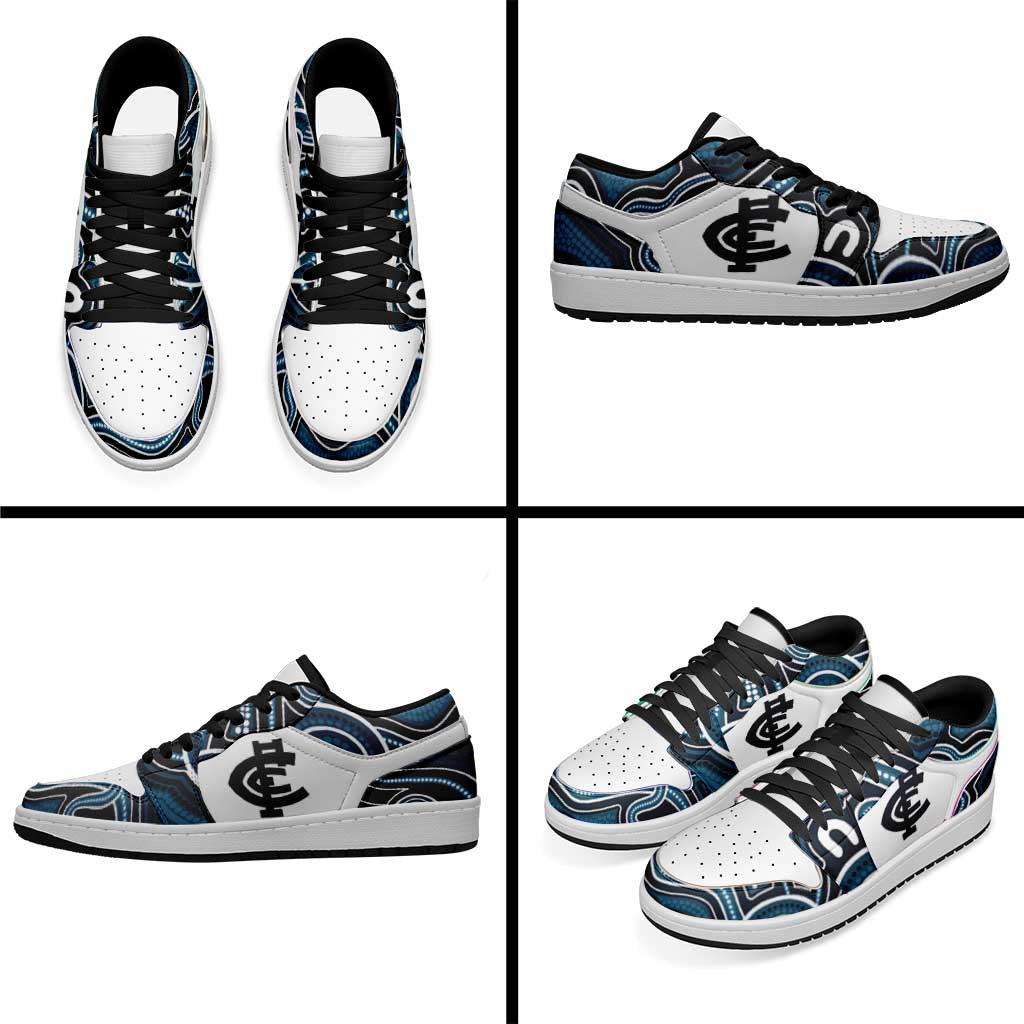 Carlton Blues Football 2026 Low Sneakers Aboriginal Art