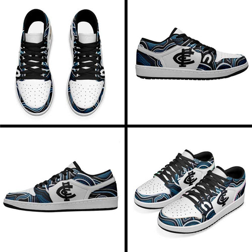 Carlton Blues Football 2026 Low Sneakers Aboriginal Art