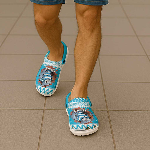Claus Shark Strikes Clogs Shoes Christmas Rugby League Spirit - Aussie Hoodie