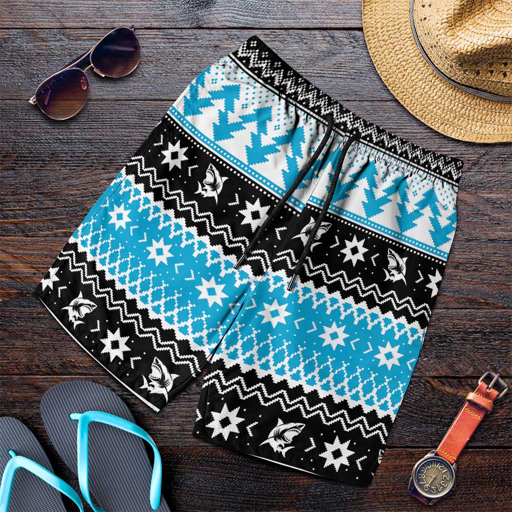 Claus Shark Strikes Shorts for Men Christmas Rugby League Spirit - Aussie Hoodie